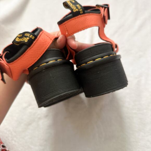 Coral Pink Dr. Martens Blair Quad Platform Gladiator Sandals - Picture 6 of 9